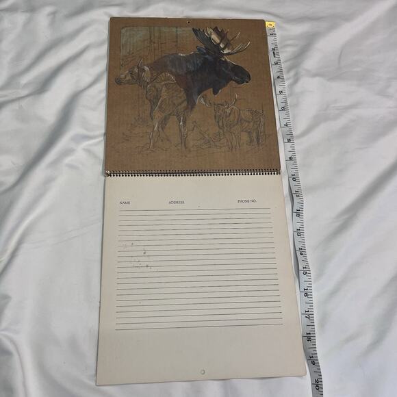 Vintage Hallmark Wildlife Calendar 1970s Animals Art Moose Elk Fox Quail Birds - Picture 5 of 9